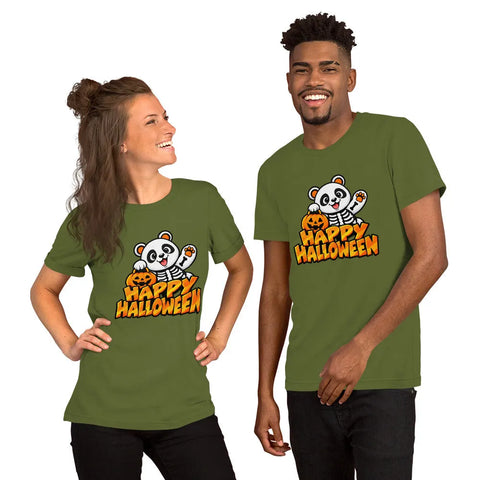 Happy Halloween T-Shirt - Cute Skeleton Panda and Pumpkin Graphic Tee - Image 12