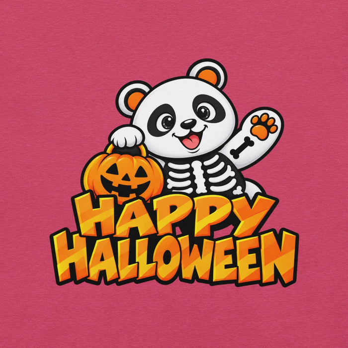 Happy Halloween T-Shirt - Cute Skeleton Panda and Pumpkin Graphic Tee