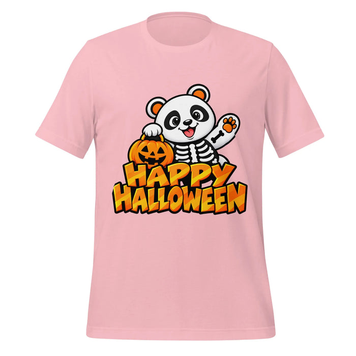 Happy Halloween T-Shirt - Cute Skeleton Panda and Pumpkin Graphic Tee