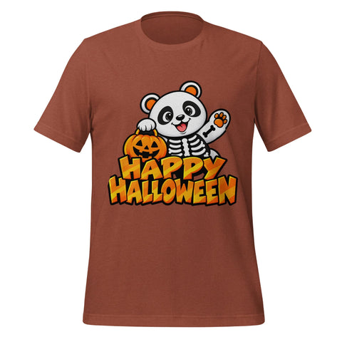 Happy Halloween T-Shirt - Cute Skeleton Panda and Pumpkin Graphic Tee - Image 5