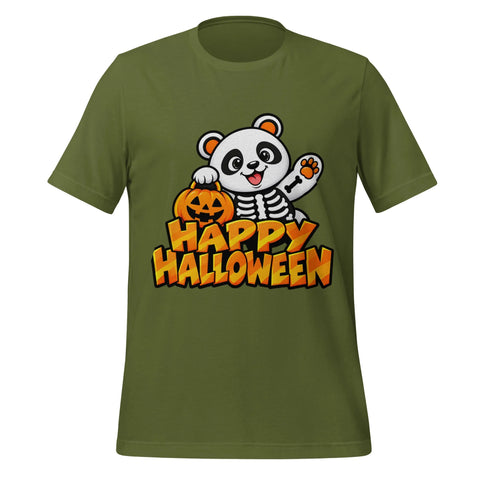 Happy Halloween T-Shirt - Cute Skeleton Panda and Pumpkin Graphic Tee - Image 9