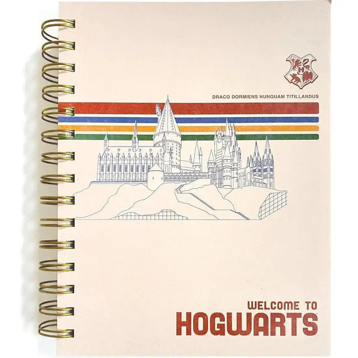 Harry Potter - 1980's Vibe "Welcome to Hogwarts" Spiral Bound Notebook Journal (240 Lined Pages) - Paper House Products