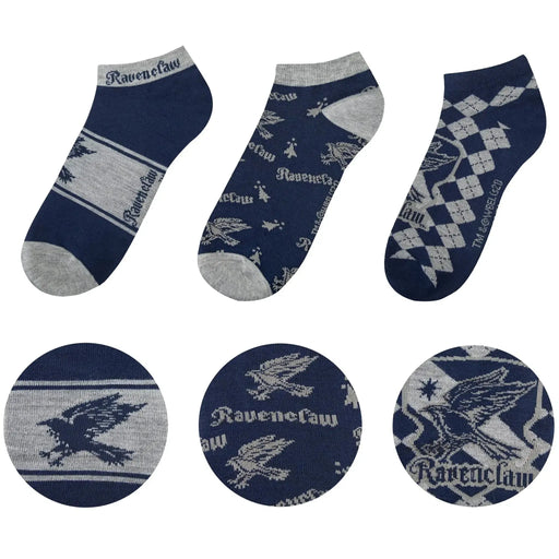 Harry Potter - Adult-Size Ravenclaw Unisex Ankle Socks (3 Pairs) - Cinereplicas