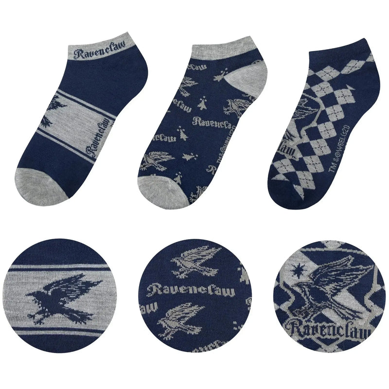 Harry Potter - Adult-Size Ravenclaw Unisex Ankle Socks (3 Pairs) - Cinereplicas