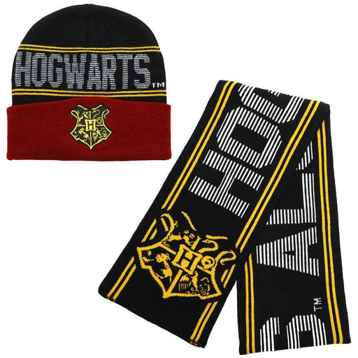 Harry Potter - Hogwarts Crest Beanie Hat and Scarf Winter Set - Bioworld