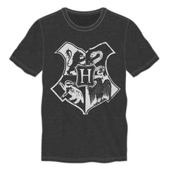 Harry Potter - Hogwarts House Crest T-Shirt (Dark Gray, Unisex) - Bioworld