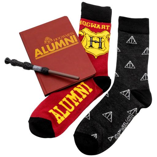 Harry Potter - Hogwarts Stationery & Socks Gift Box Set - Culturefly - Journal, Wand Pen, Crew Socks