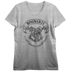 Harry Potter - Hogwarts Woman's T-Shirt (Gray) - Bioworld