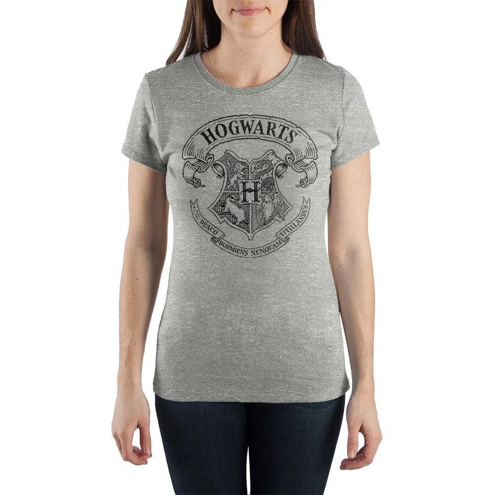 Harry Potter - Hogwarts Woman's T-Shirt (Gray) - Bioworld