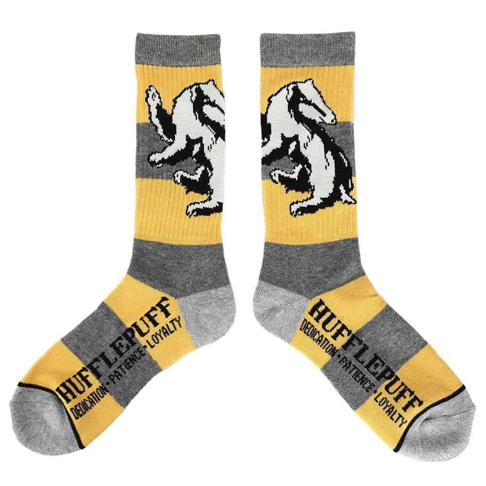 Harry Potter - Hufflepuff Rugby Stripe Crew Socks - Bioworld