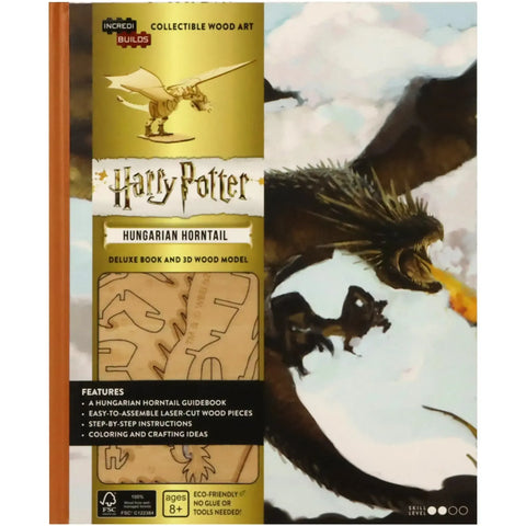 Harry Potter - Hungarian Horntail Deluxe Book & 3D Wood Model Kit - Insight Editions - IncrediBuilds Series - (2020) - Image 1