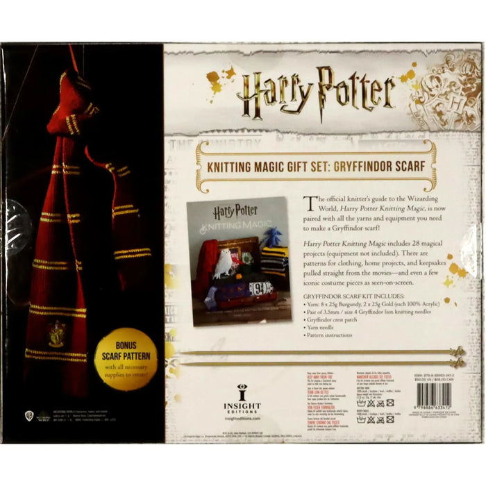 Harry Potter - Knitting Magic Gift Set: Gryffindor Scarf Kit - Insight Editions