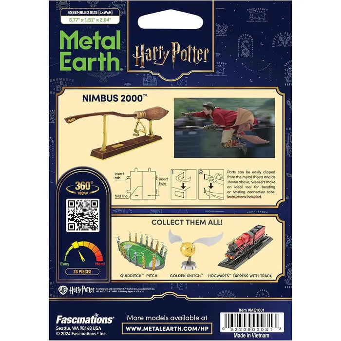 Harry Potter - Nimbus 2000 Figure Model Kit (Steel, Moderate Difficulty) - Fascinations - Metal Earth Series