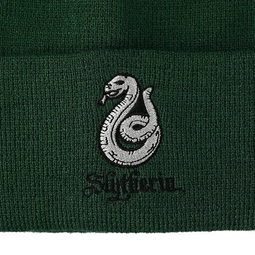 Harry Potter - Slytherin Serpent Green Cuffed Knitted Beanie Hat - Bioworld
