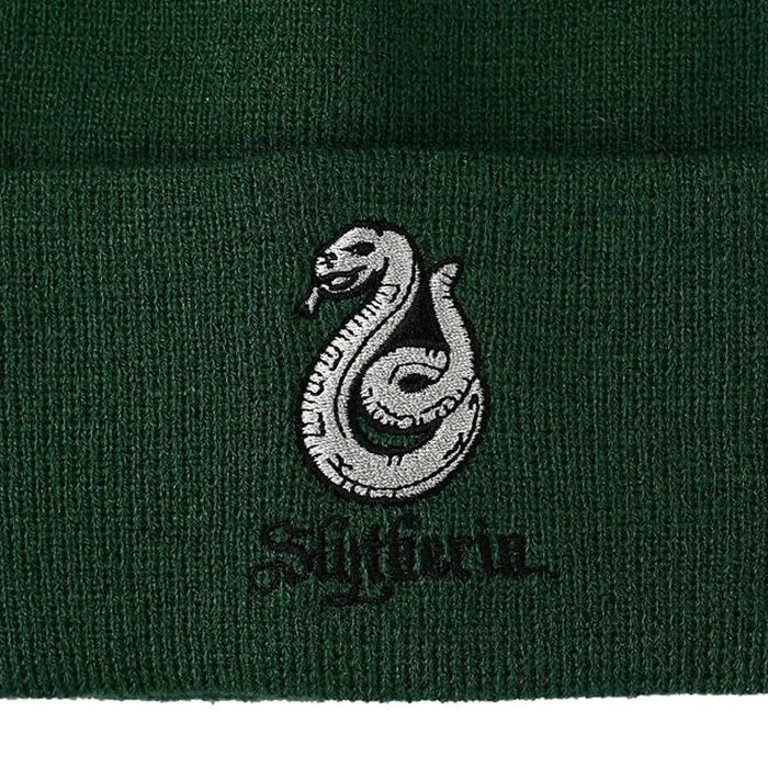 Harry Potter - Slytherin Serpent Green Cuffed Knitted Beanie Hat - Bioworld