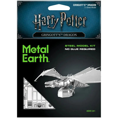 Harry Potter - Unpainted Gringott's Dragon Figure Model Kit (Steel, Challenging Difficulty) - Fascinations - Metal Earth Series