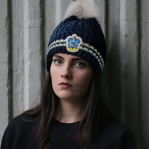 Harry Potter [Wizarding World] - Ravenclaw Pom-Pom Beanie Hat (Embroidered) - Cinereplicas - Image 4