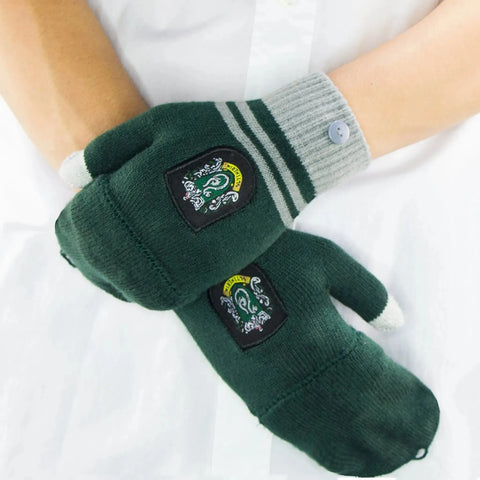 Harry Potter [Wizarding World] - Slytherin Fingerless Gloves (Green) - Cinereplicas - Image 4