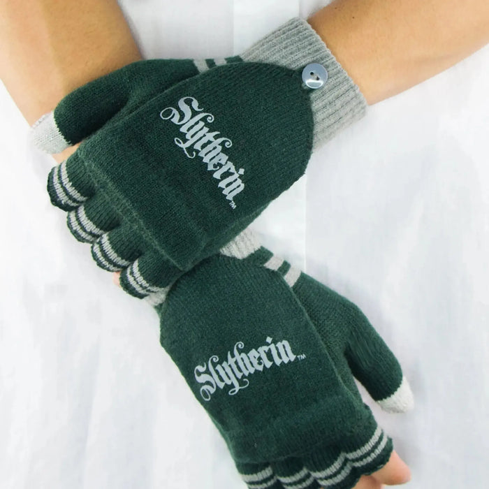 Harry Potter [Wizarding World] - Slytherin Fingerless Gloves (Green) - Cinereplicas