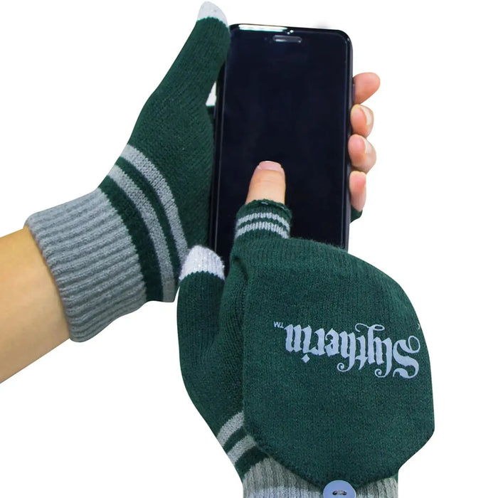 Harry Potter [Wizarding World] - Slytherin Fingerless Gloves (Green) - Cinereplicas