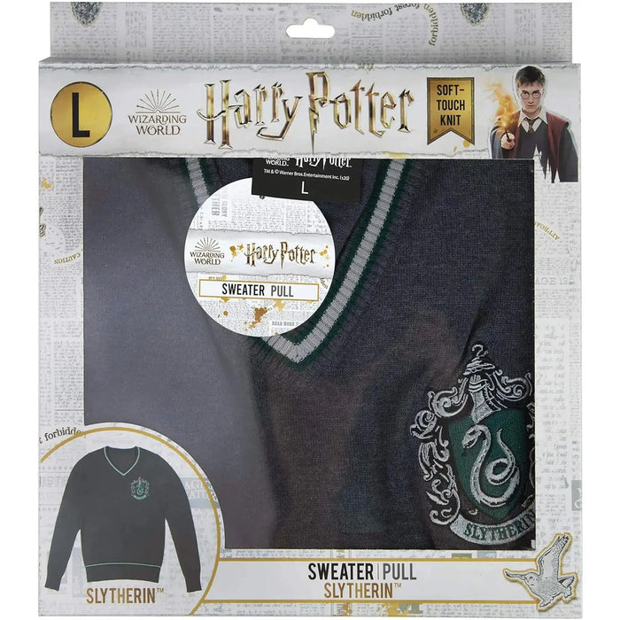 Harry Potter [Wizarding World] - Slytherin Soft-Touch Knit V-Neck Sweater - Cinereplicas