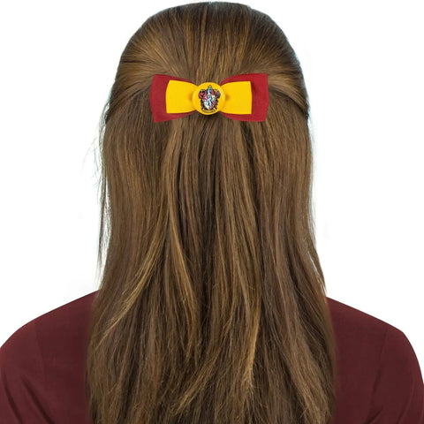 Harry Potter [Wizarding World] - Trendy Gryffindor Hair Accessories Set (Elastic Double Headband & Ribbon Hair Clip) - Cinereplicas - Image 2