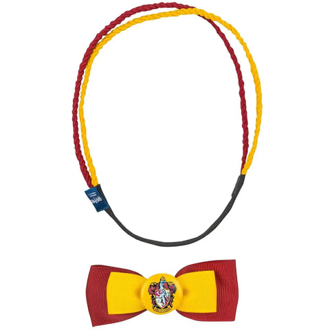 Harry Potter [Wizarding World] - Trendy Gryffindor Hair Accessories Set (Elastic Double Headband & Ribbon Hair Clip) - Cinereplicas - Image 3