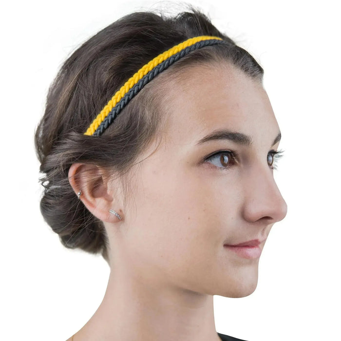 Harry Potter [Wizarding World] - Trendy Hufflepuff Hair Accessories Set (Elastic Double Headband & Ribbon Hair Clip) - Cinereplicas