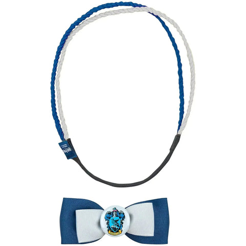 Harry Potter [Wizarding World] - Trendy Ravenclaw Hair Accessories Set (Elastic Double Headband & Ribbon Hair Clip) - Cinereplicas - Image 3