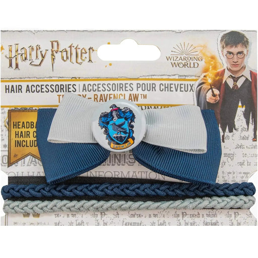 Harry Potter [Wizarding World] - Trendy Ravenclaw Hair Accessories Set (Elastic Double Headband & Ribbon Hair Clip) - Cinereplicas