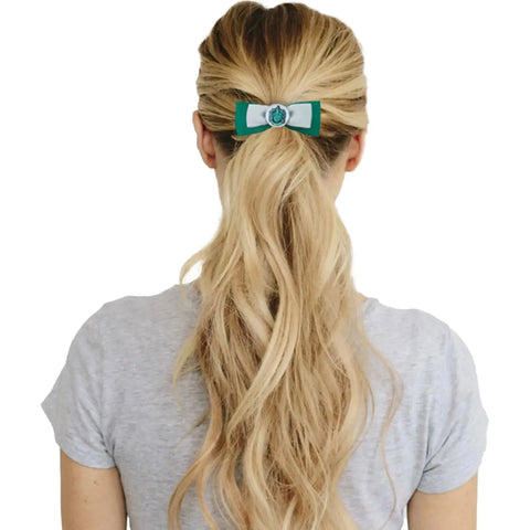 Harry Potter [Wizarding World] - Trendy Slytherin Hair Accessories Set (Elastic Double Headband & Ribbon Hair Clip) - Cinereplicas - Image 2