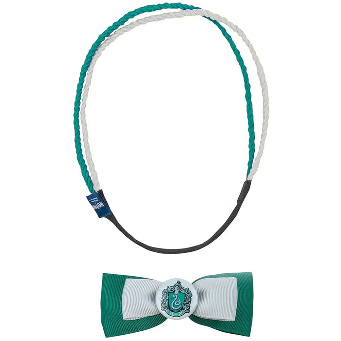 Harry Potter [Wizarding World] - Trendy Slytherin Hair Accessories Set (Elastic Double Headband & Ribbon Hair Clip) - Cinereplicas