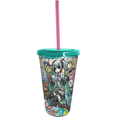 Hatsune Miku - Cute Animals & Miku Tumbler with Straw (Plastic, 16 oz.) - ABYstyle