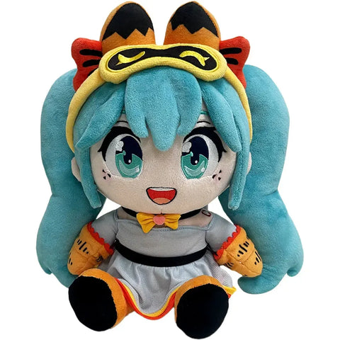 Hatsune Miku x Garfield - Sitting Hatsune Miku in Garfield Outfit Plush (10
