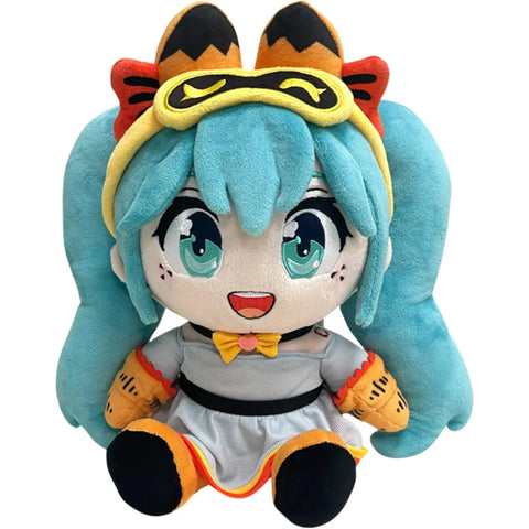Hatsune Miku x Garfield - Sitting Hatsune Miku in Garfield Outfit Plush (11.5