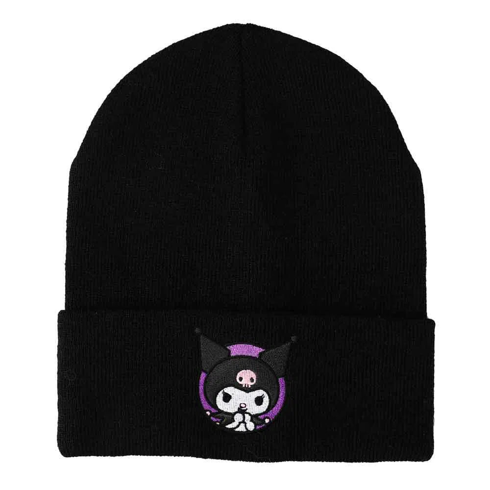 Hello Kitty - Kuromi Cuff Beanie Hat (Black, Embroidered) - Bioworld