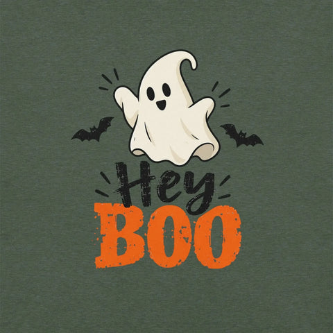 Hey Boo T-Shirt - Cute Halloween Ghost and Bats Graphic Tee - Image 10