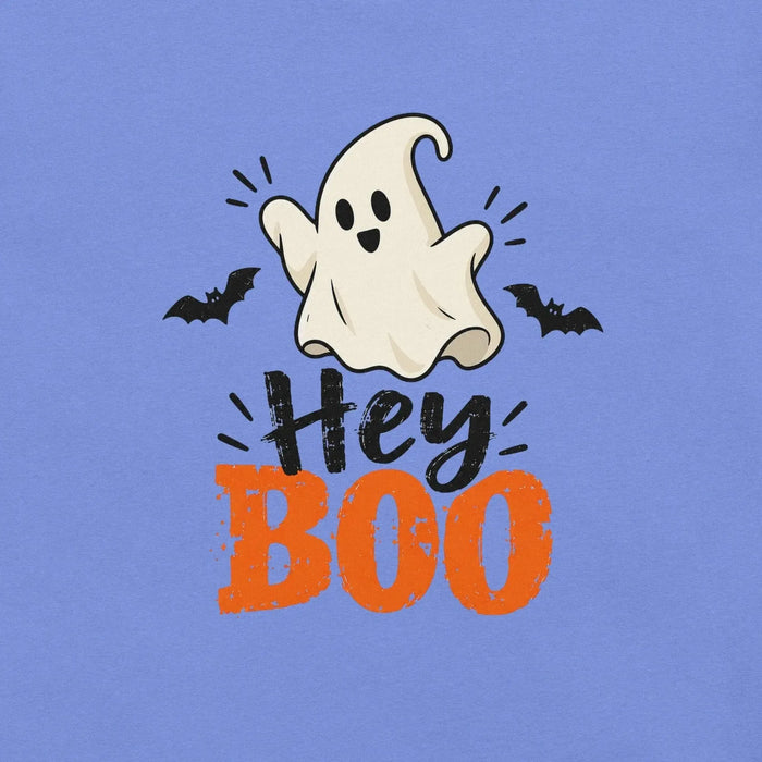 Hey Boo T-Shirt - Cute Halloween Ghost and Bats Graphic Tee
