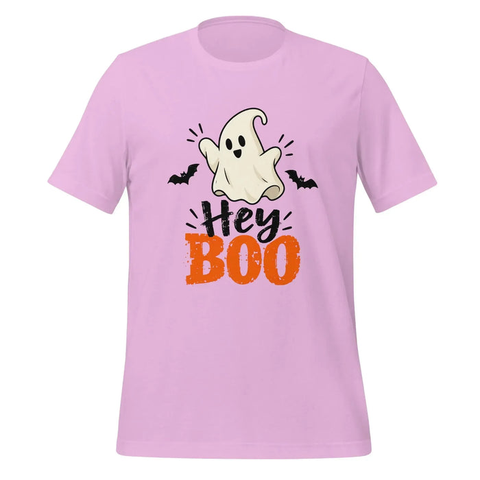 Hey Boo T-Shirt - Cute Halloween Ghost and Bats Graphic Tee