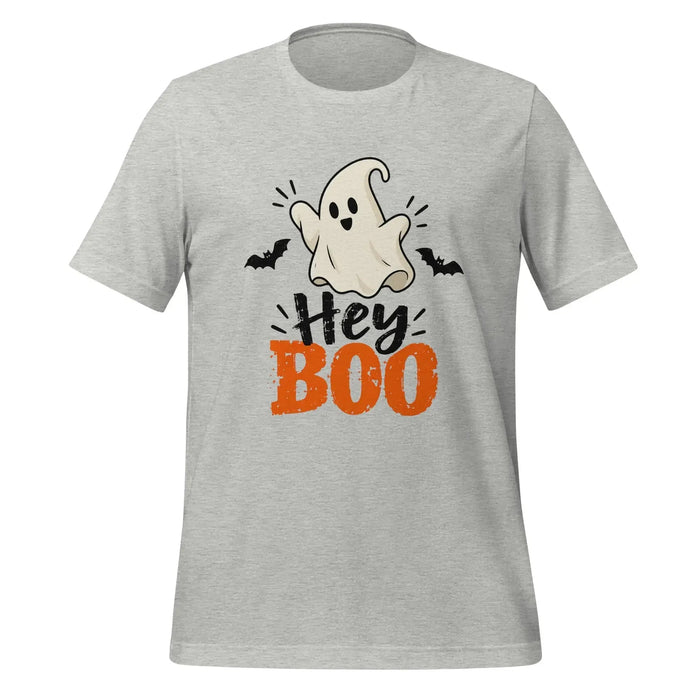 Hey Boo T-Shirt - Cute Halloween Ghost and Bats Graphic Tee