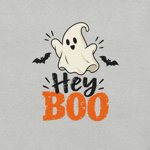 Hey Boo T-Shirt - Cute Halloween Ghost and Bats Graphic Tee - Image 26