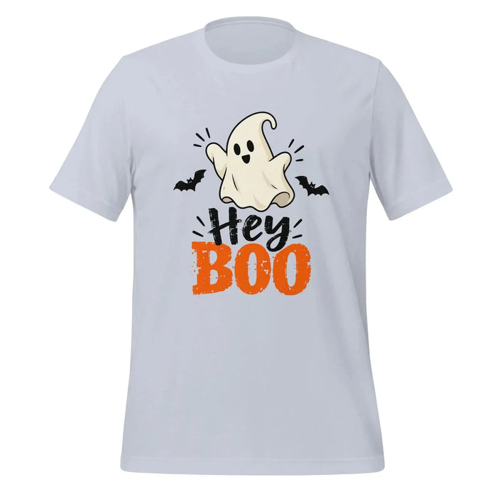 Hey Boo T-Shirt - Cute Halloween Ghost and Bats Graphic Tee