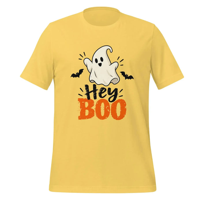 Hey Boo T-Shirt - Cute Halloween Ghost and Bats Graphic Tee