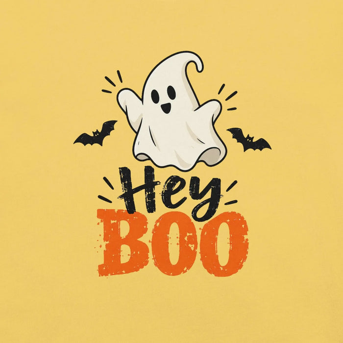 Hey Boo T-Shirt - Cute Halloween Ghost and Bats Graphic Tee