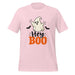 Hey Boo T-Shirt - Cute Halloween Ghost and Bats Graphic Tee