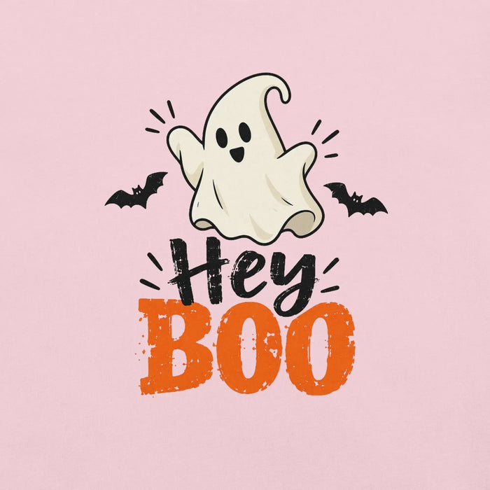 Hey Boo T-Shirt - Cute Halloween Ghost and Bats Graphic Tee
