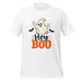 Hey Boo T-Shirt - Cute Halloween Ghost and Bats Graphic Tee