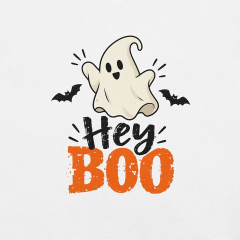 Hey Boo T-Shirt - Cute Halloween Ghost and Bats Graphic Tee - Image 42