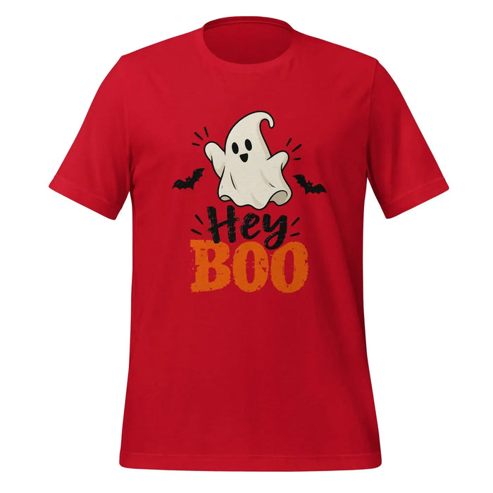 Hey Boo T-Shirt - Cute Halloween Ghost and Bats Graphic Tee