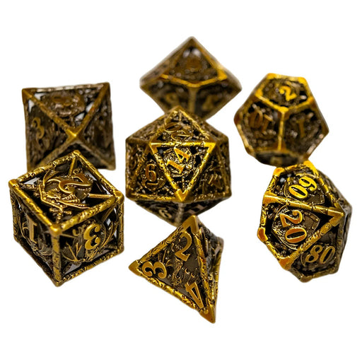 Hollow Dragon Shield 7-Piece Polyhedral Dice Set - Game Master Dice